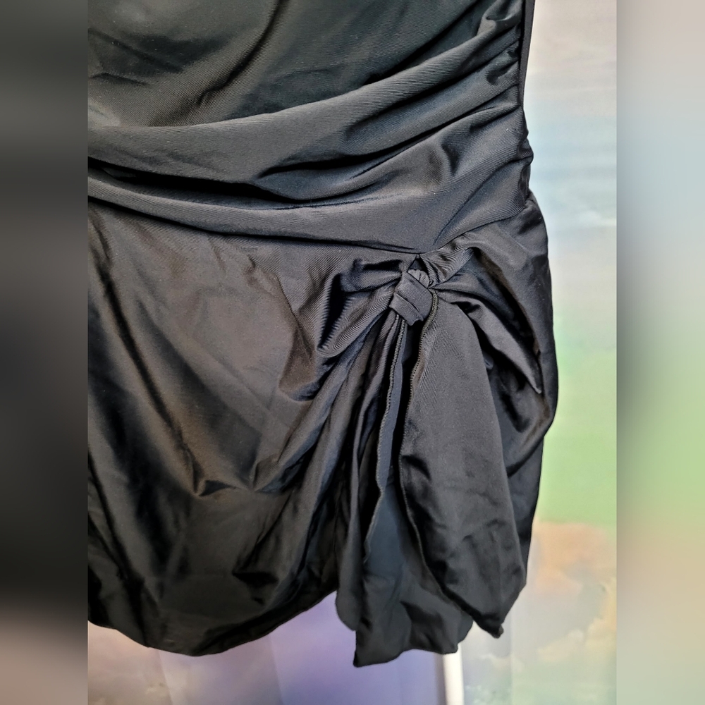 Eomenie Black Women's Swim Dress One Piece Ruched Swimwear Large - Picture 9 of 12